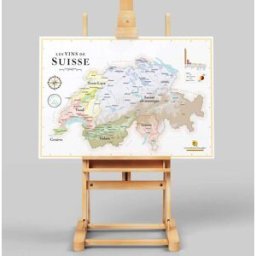 La carte des vins Affiche - Carte des vins de la Suisse - 50 x 70 cm