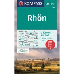 Carte de randonnée n° 460 - Rhön 2-set + Naturführer (Allemagne) Kompass