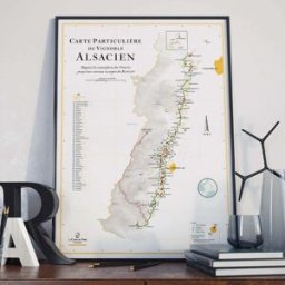 La carte des vins Affiche - Carte des Grands Crus d'Alsace - 50 x 70 cm