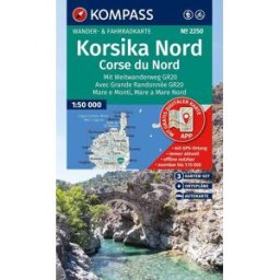 Carte de randonnée n° 2250 - Corse du Nord (lot de 3 cartes) Kompass