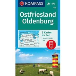 Carte de randonnée n° 410 - Ostfriesland, Oldenburg 3-Set (Allemagne) Kompass