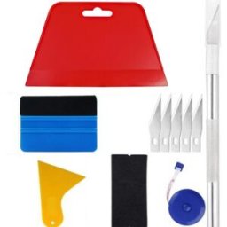 INF Kit d'outils d'application de scellant à raclette double face 11 pièces avec rouleau, raclette dure, couteau d'artisanat et