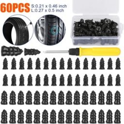 INF Kit de réparation de pneus tubeless 60 pièces avec tournevis