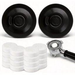 INF Kit de backflush espresso 54mm - 2 disques aveugles noirs + 16 pastilles - compatible avec Breville Sage 8 Series