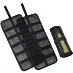 INF Sac à appâts enroulable - PET noir transparent et pliable, grande capacité, pochette d'appâts portable