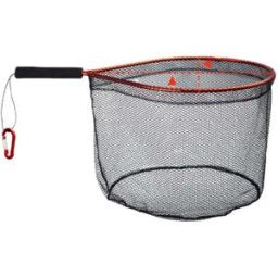 INF Épuisette de pêche portable à manche court - Rouge avec mousqueton 40 cm