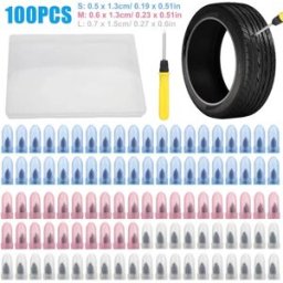 INF Kit 100pcs de bouchons à vis pour réparation de pneus tubeless avec tournevis
