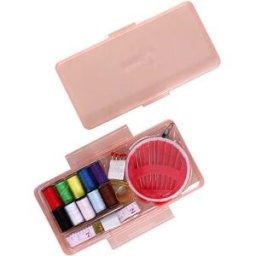 INF Kit de couture portable de 48 pièces compatible avec la maison - aiguilles à broder, ciseaux, dé à coudre et fils