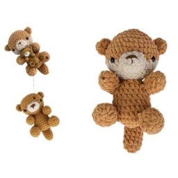 INF Kit de matériel de bricolage pour poupée au crochet : Ours en peluche à crocheter soi-même
