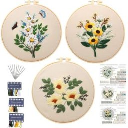 INF Kit de Broderie DIY 3 Pièces : Apprenez l'Art de la Broderie Facilement