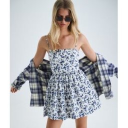 Superdry Femme Mini Robe Corset à Bretelles Bleu Marine Taille: 36