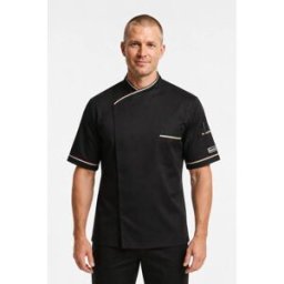 Isacco Veste de chef Dubai Noir/Tricolore 65% Polyester 35% Coton