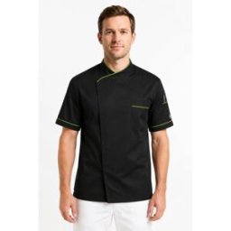 Isacco Veste de Chef Homme Dubai Noir + Pomme 65% Polyester 35% Coton