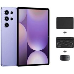 Tablette 10.1 Pouces 4g Lte Android 10 4 Go 32 Go Avec Clavier Souris Étui Violet Yonis