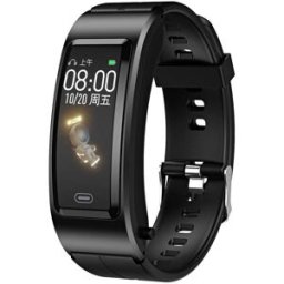 Bracelet Connecté Avec Écouteurs Bluetooth Intégrés Suivi Du Sommeil Et Oxygène Noir + Bracelet Silicone Noir Yonis
