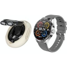 Montre Connectée Bluetooth Haut De Gamme Avec Écouteurs Intégrés Et Nfc Argent Yonis