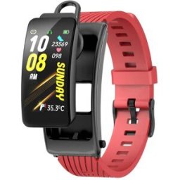 Montre Connectée Avec Écouteur Détachable Appels Bluetooth Résistante À L'eau Rouge Yonis
