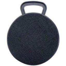 Mini Enceinte Bluetooth Portable Rond Texturé Tissu Avec Support Appel Mains-libres Et Carte Tf Noir Yonis