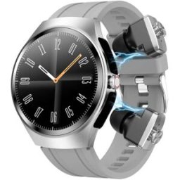 Montre Connectée 2 En 1 Avec Écouteurs Bluetooth Écran Amoled Ip67 Nfc Gris Silicone Yonis