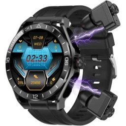 Montre Connectée Sport 2 En 1 Avec Écran De 1.52 Pouce Et Écouteurs Tws Bluetooth Noir Yonis