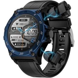 Montre Connectée Sportive Étanche Avec Écouteurs Bluetooth Appels Santé Bleu Yonis