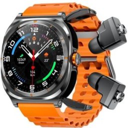 Montre Connectée Avec Écouteurs Intégrés Écran 1.53 Pouces Nfc Bluetooth Orange Yonis