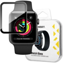 WOZINSKY Verre De Protection Hybride Pour Apple Watch 1/2/3 38 Mm, Noir