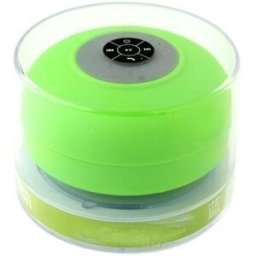 Mini Enceinte Bluetooth Ronde Kit Mains Libres Avec Ventouse Waterproof Vert Yonis