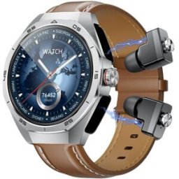 Montre Connectée 2 En 1 Avec Écouteurs Bluetooth Pour Appels Écran Rond 1.53 Pouces Argent Yonis