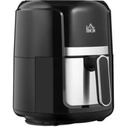 HOMCOM Friteuse Sans Huile 4 L, Air Fryer 1300 W 12 Programmes, Écran Tactile, Température Réglable, Panier Antiadhésif, Noir