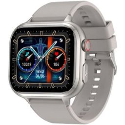 Montre Connectée Écran Horizontal Silicone Ecg Étanche Bluetooth Multisport Gris Yonis