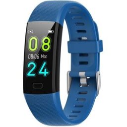 Bracelet Connecté Multifonction Écran Couleur Suivi Santé Sommeil Compatibilité Ios Android Bleu Yonis