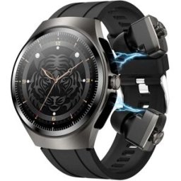 Montre Connectée 2 En 1 Avec Écouteurs Bluetooth Écran Amoled Ip67 Nfc Silicone Noir Yonis
