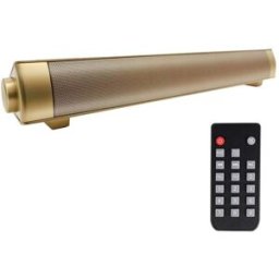 Barre De Son Bluetooth Usb Mp3 Puissante Avec Télécommande Et Batterie Longue Durée Or Yonis