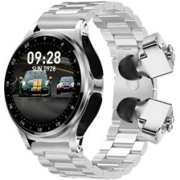 Montre Connectée Avec Écouteurs Bluetooth 1,28 Pouce Ip67 Appels Sommeil Noir + Or Yonis