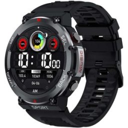 YONIS Montre Connectée Écran Rond 1.39 Pouces Bluetooth Appels Cardio Étanche Ip67 Noir Yon