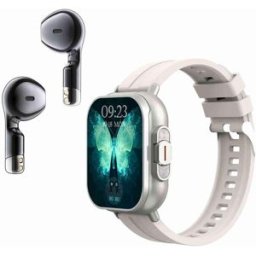 Montre Connectée 2en1 Bluetooth Avec Écouteurs Santé Nfc Sport Smartwatch Beige Yonis
