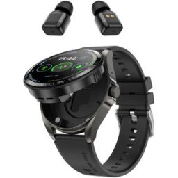 Montre Connectée Deux En Un Avec Écouteurs Bluetooth Écran Hd 1,46 Pouce Noir + Silicone Noir Yonis