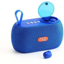 Enceinte Bluetooth 2 En 1 + Écouteur Sans Fil Immersion Sonore Tws Fm Bleu Yonis