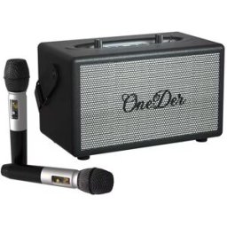 Enceinte Bluetooth Extérieure Sans Fil Avec Karaoké Et Deux Micros Noir Yonis