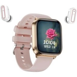 Montre Connectée Écouteurs Bluetooth Écran Carré 1.85 Pouces Étanche Ip67 Rose Yonis