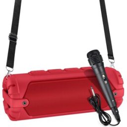 Haut-parleur Bluetooth Portable 20w Avec Micro Et Bandoulière Rouge Yonis