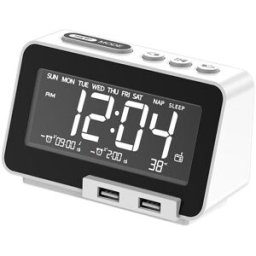 Réveil Bluetooth 5.0 Enceinte Radio Fm Chargeur Usb Haut-parleur Puissant 5w Blanc Yonis