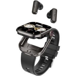 Montre Connectée 2 En 1 Avec Écouteurs Bluetooth Écran 2.02 Pouces Ip67 Noir Yonis