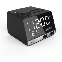 Enceinte Bluetooth Led Radio Réveil Usb Température Affichage Hd Compacte Noir Yonis