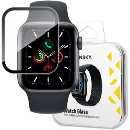 WOZINSKY Verre De Protection Hybride Pour Apple Watch 4/5/6/se 44 Mm, Noir