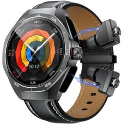 Montre Connectée 2 En 1 Avec Écouteurs Bluetooth Pour Appels Écran Rond 1.53 Pouces Noir Yonis