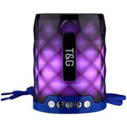 Mini Enceinte Bluetooth Portable Lumineuse 5w Autonomie 2h Radio Fm Usb Sd Bleu Yonis