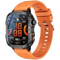 Montre Connectée 100+ Modes Sportifs Écran 1.96 Pouces Ip68 Lampe Torche Orange Yonis