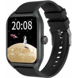 Montre Connectée Sportive Écran 1.96 Pouces Bluetooth Appel Sommeil Santé Noir Yonis